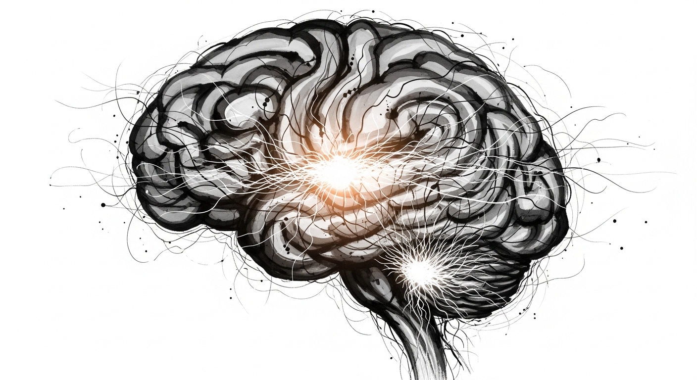 AI neural network brain representing DraftDash automated blog writing and SEO content engine