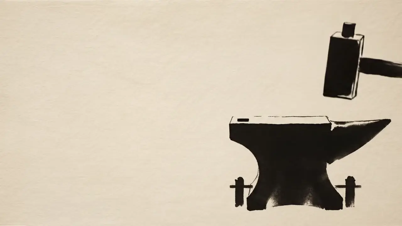 Sumi-e ink brush illustration representing the Idea Forge Studios Forged Sites platform