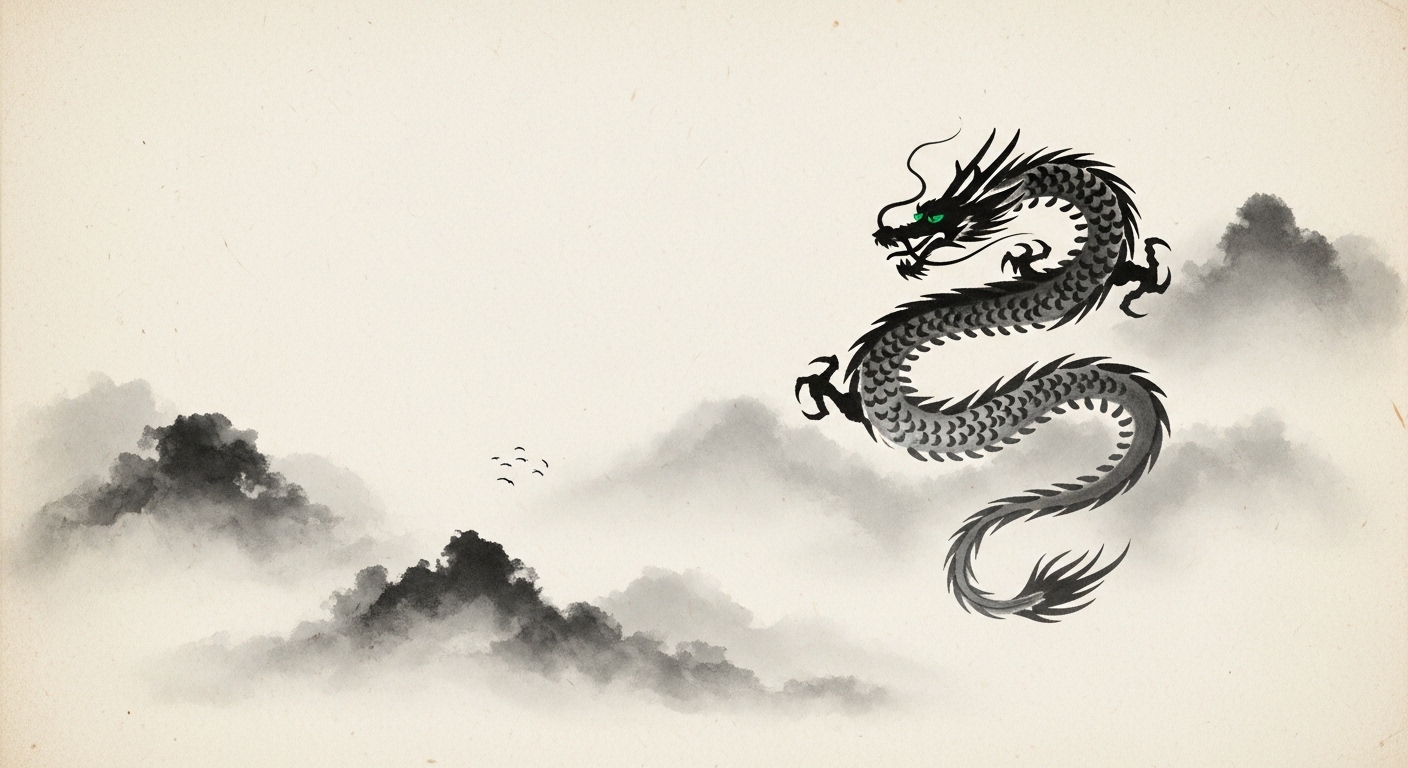 Ink-wash illustration evoking Magento 2's weight and enterprise presence